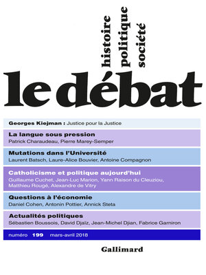 cover image of Le Débat N° 199  (mars--avril 2018)